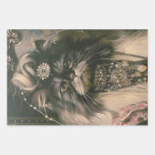 ヴィンテージレトロなフランス猫の切り離し ラッピングペーパーシート (正面)