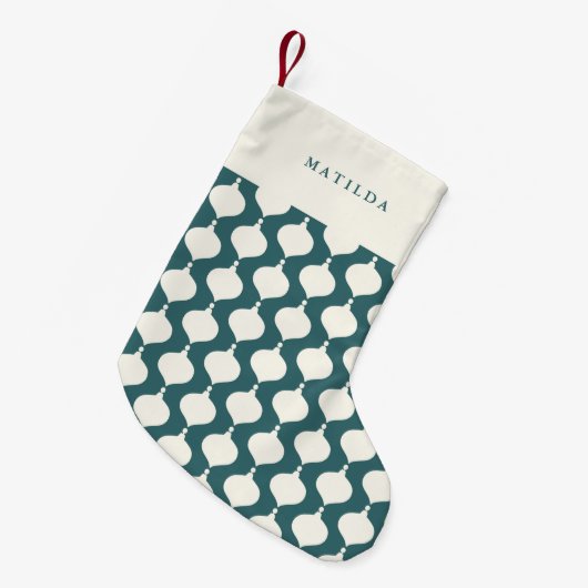 ヴィンテージレトロなボーパーソナライズされたルギフト スモールクリスマスストッキング (正面 (吊り時))