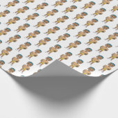 ヴィンテージレトロなレインボーフットボールグラデーション選手 ラッピングペーパー (角)