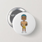 ヴィンテージレトロなレインボーフットボールグラデーション選手 缶バッジ (正面&裏面)