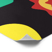 ヴィンテージレトロなヴィンテージ花縦線 ポスター (角)