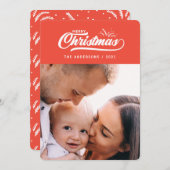 ヴィンテージレトロな陽気なクリスマス。 シーズンカード (正面/裏面)