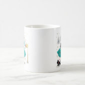 ヴィンテージレトロのクリスマスの女性とスコティドッグ コーヒーマグカップ (中央)