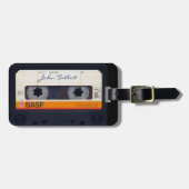 ヴィンテージレトロのファッションドな80s Mixtapeのオーディオ・テープのラベル ラゲッジタグ (正面横)