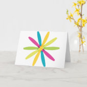 ヴィンテージレトロのプロペラフラワー飛行機のプロップ設計 カード (黄色い花)