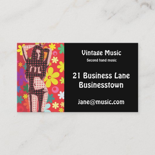 ヴィンテージレトロの中古音楽レコード店 名刺 (正面)