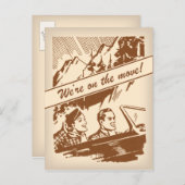 ヴィンテージレトロの住所はがきの変更 案内ポストカード (正面/裏面)