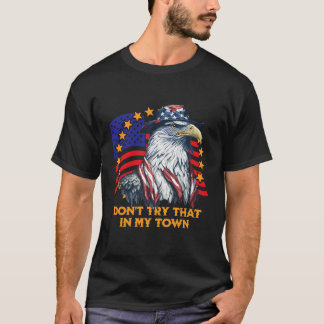 ヴィンテージレトロは私の町アメリカーナでそれを試さない Tシャツ