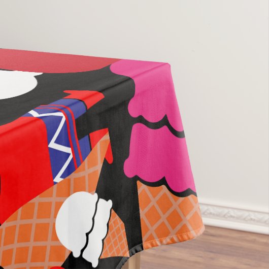 ヴィンテージレトロアイスクリームアート テーブルクロス (インサイチュ)