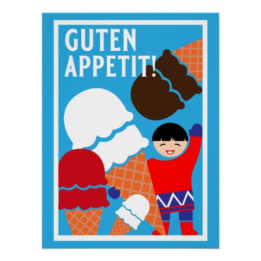ヴィンテージレトロアイスクリームアート ポスター (正面)
