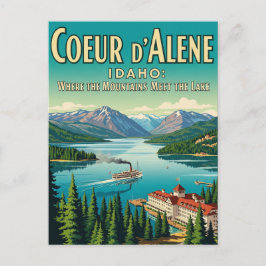 ヴィンテージレトロアイダホレイククーラレンポストカード ポストカード