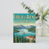 ヴィンテージレトロアイダホレイククーラレンポストカード ポストカード (スタンド正面)