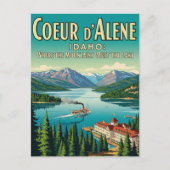 ヴィンテージレトロアイダホレイククーラレンポストカード ポストカード (正面)