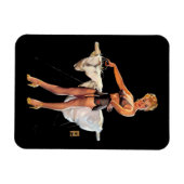 ヴィンテージレトロアイロンピンナップガール マグネット (横)