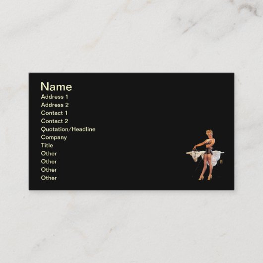 ヴィンテージレトロアイロンピンナップガール 名刺 (正面)