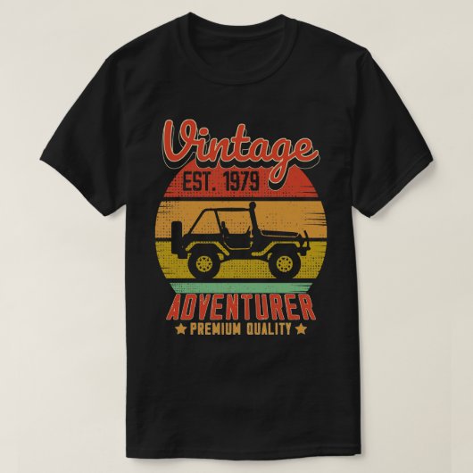 ヴィンテージレトロアドベンチャーエスト1979誕生日ギフト Tシャツ (デザイン正面)