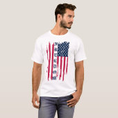 ヴィンテージレトロアメリカ国旗のティー、愛国心 Tシャツ (正面フル)