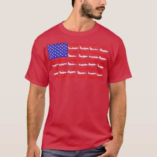ヴィンテージレトロアメリカ国旗の飛行機7月P日4日 Tシャツ