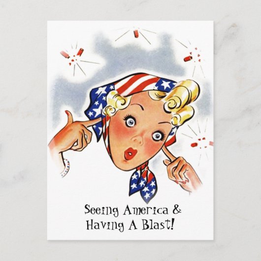 ヴィンテージレトロアメリカ旅行米国 シーズンポストカード (正面)