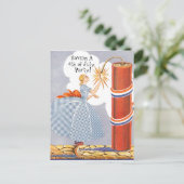 ヴィンテージレトロアメリカ4th of 7月招待状PC シーズンポストカード (スタンド正面)