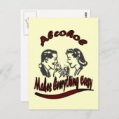 ヴィンテージレトロアルコールは全ての簡単 ポストカード (正面/裏面)