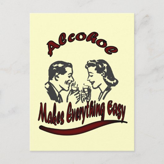 ヴィンテージレトロアルコールは全ての簡単 ポストカード (正面)