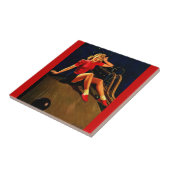 ヴィンテージレトロアルブエルボーリングピンアップガール タイル (側面)