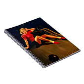 ヴィンテージレトロアルブエルボーリングピンアップガール ノートブック (右側)