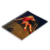 ヴィンテージレトロアルブエルボーリングピンアップガール ノートブック (左側)