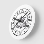 ヴィンテージレトロアンティークパリ顔ラウンドクロック ラウンド壁時計 (傾斜)