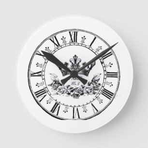 ヴィンテージレトロアンティークパリ顔ラウンドクロック ラウンド壁時計