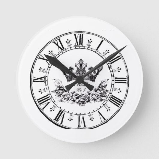 ヴィンテージレトロアンティークパリ顔ラウンドクロック ラウンド壁時計 (正面)