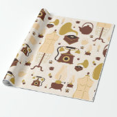 ヴィンテージレトロアンティーク音素計マネキンセピア ラッピングペーパー (アンロールド)