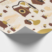 ヴィンテージレトロアンティーク音素計マネキンセピア ラッピングペーパー (角)