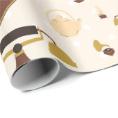 ヴィンテージレトロアンティーク音素計マネキンセピア ラッピングペーパー (ロールコーナー)