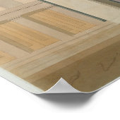 ヴィンテージレトロアーキテクチャスケッチ建物ファサード ポスター (角)