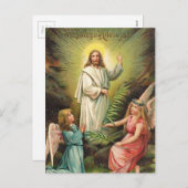 ヴィンテージレトロアートポーランドイースターヴェソワエゴアッレウジャ! シーズンポストカード (正面/裏面)