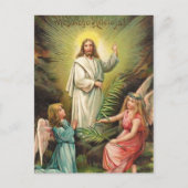 ヴィンテージレトロアートポーランドイースターヴェソワエゴアッレウジャ！ シーズンポストカード (正面)