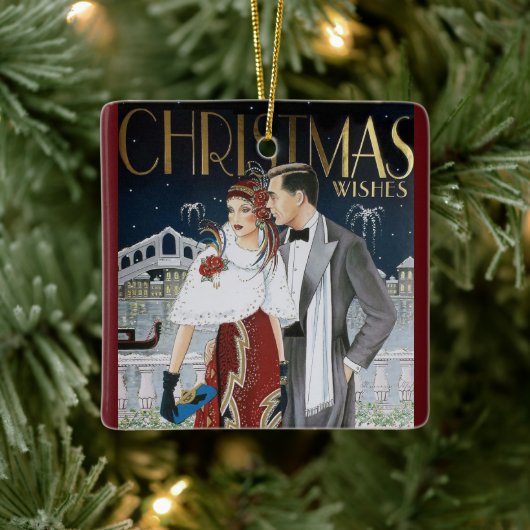 ヴィンテージレトロアールデコ セラミックオーナメント (ツリー)