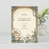 ヴィンテージレトロアールヌーボーボタニカルザデイト 招待状 (スタンド正面)