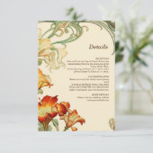 ヴィンテージレトロアールヌーボーボタニカル詳細 出欠カード (スタンド正面)