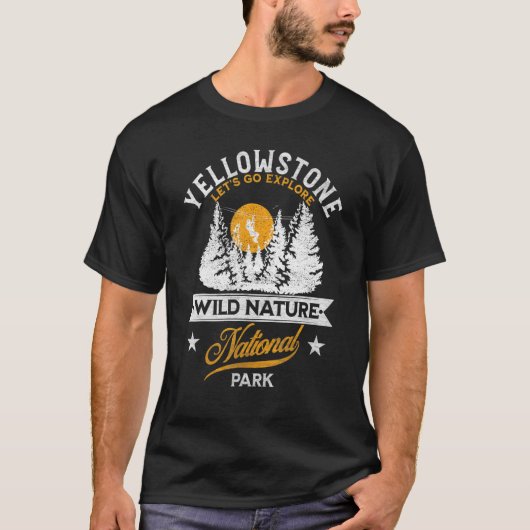 ヴィンテージレトロイエローストーン国立公園 Tシャツ (正面)
