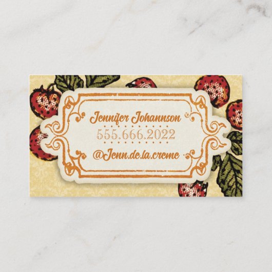 ヴィンテージレトロイチゴ 名刺 (裏面)