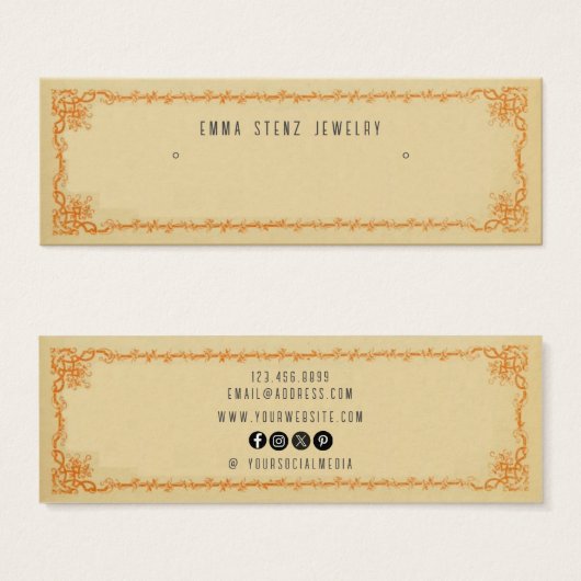 ヴィンテージレトロイヤリングバスケスタッドミニカード (正面&裏面)