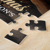 ヴィンテージレトロイラストレーションコージークリスマスホーム ジグソーパズル (側面)