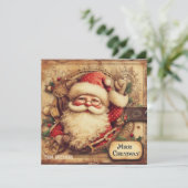 ヴィンテージレトロイラストレーションサンタクロースホーホ シーズンカード (スタンド正面)