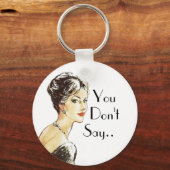 ヴィンテージレトロイラストレーション皮肉引用文 キーホルダー (正面)