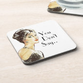 ヴィンテージレトロイラストレーション皮肉引用文 コースター (左側)