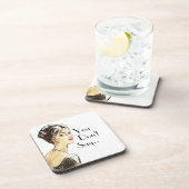 ヴィンテージレトロイラストレーション皮肉引用文 コースター (右側)