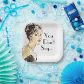 ヴィンテージレトロイラストレーション皮肉引用文 ペーパープレート (パーティー)